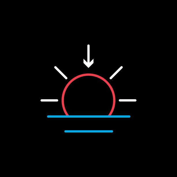 落日矢量孤立的扁平图标。天气符号图片下载
