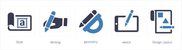 设计和创意图标，如风格，写作和几何图片下载