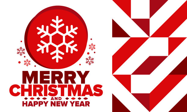 圣诞快乐，2023年新年快乐。神奇的节日海报与雪花。冬季庆祝活动。圣诞晚会。祝贺卡。节日设计模板。矢量图图片下载