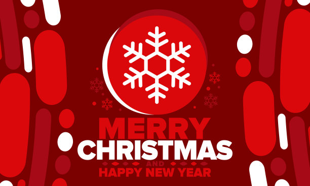 圣诞快乐，2023年新年快乐。神奇的节日海报与雪花。冬季庆祝活动。圣诞晚会。祝贺卡。节日设计模板。矢量图图片下载