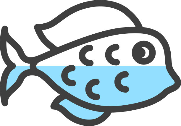 白色背景上奇异的蓝色海鱼图片下载