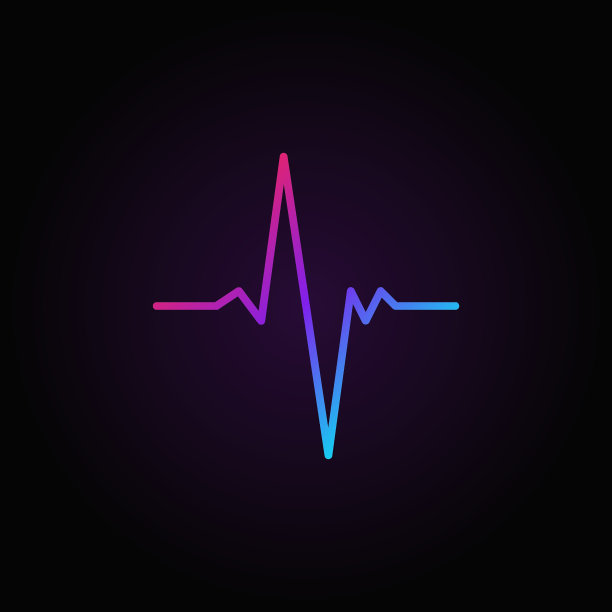 脉冲矢量彩色最小图标或符号的轮廓风格图片下载