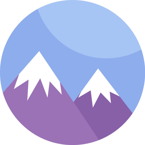 白色背景下的两座雪山图片下载