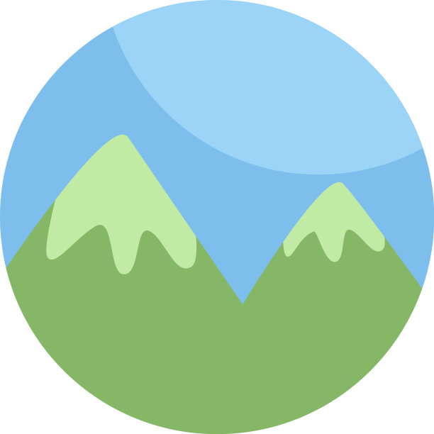 白色背景下的两座青山图片下载