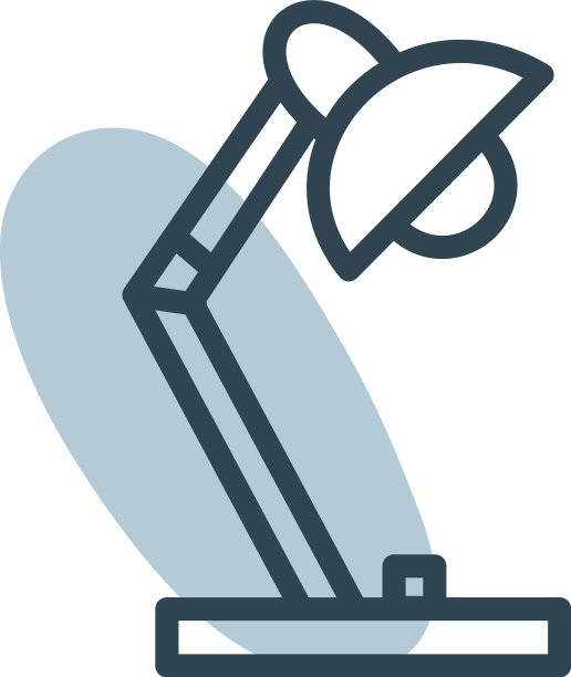 白色背景的办公室台灯图片下载