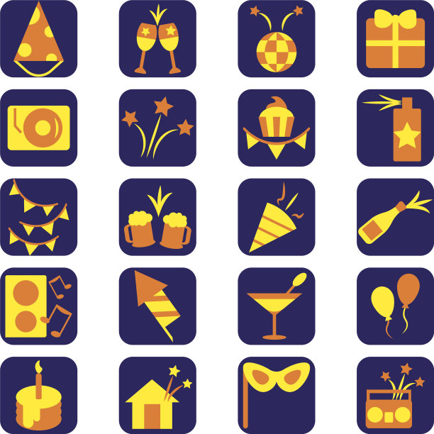 白色背景下的派对之夜图片下载