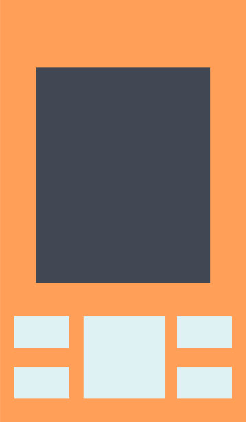 白色背景的橙色手机图片下载