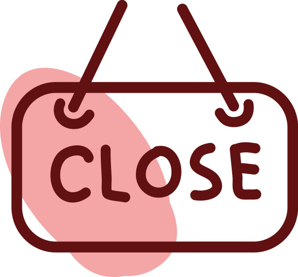 商店关门了，背景是白色的图片下载