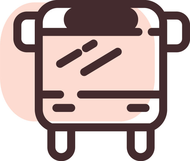 白色背景下的粉色旅游巴士图片下载