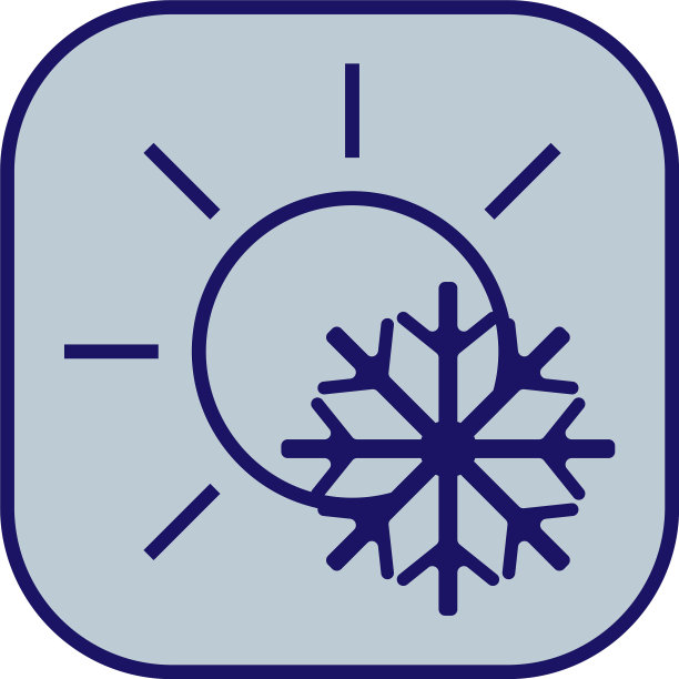 太阳与雪花在白色的背景图片下载