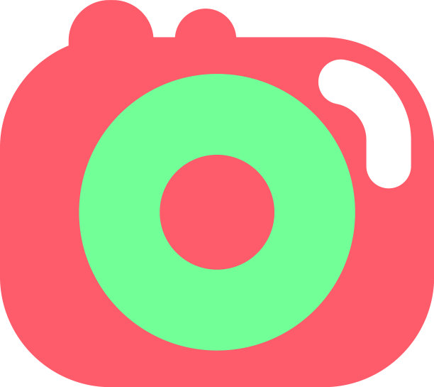 粉色和绿色的生日相机在白色的图片下载