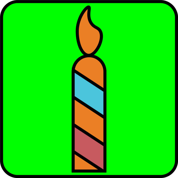 彩色燃烧的蜡烛在白色的背景图片下载