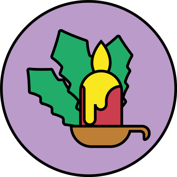 白色背景的圣诞蜡烛图片下载