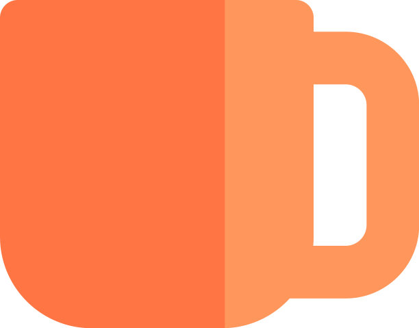 白色背景的橙色马克杯图片下载