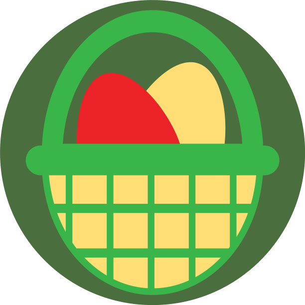 白色背景的篮子里的复活节彩蛋图片下载