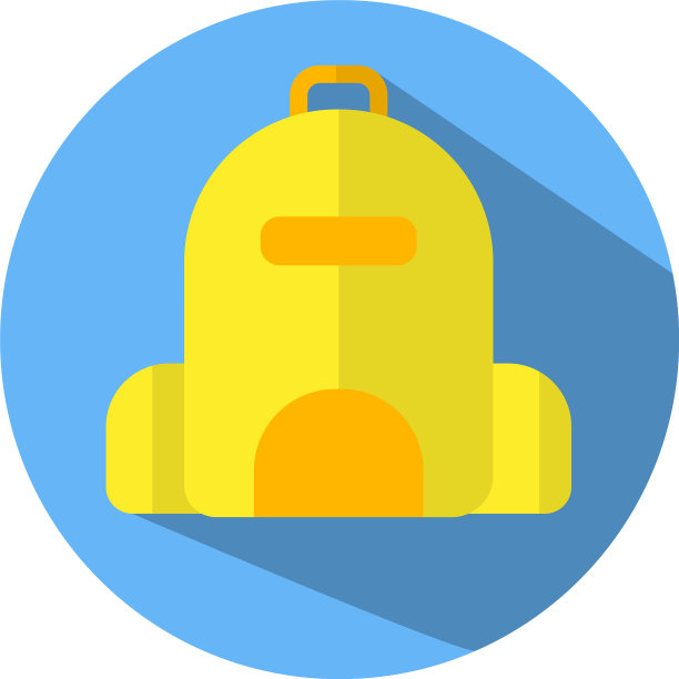 白色背景的黄色背包图片下载