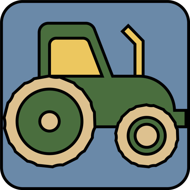 白色背景的绿色拖拉机图片下载