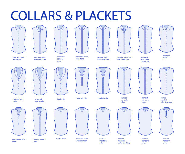 一套领口的衣领和袖口支架图片下载