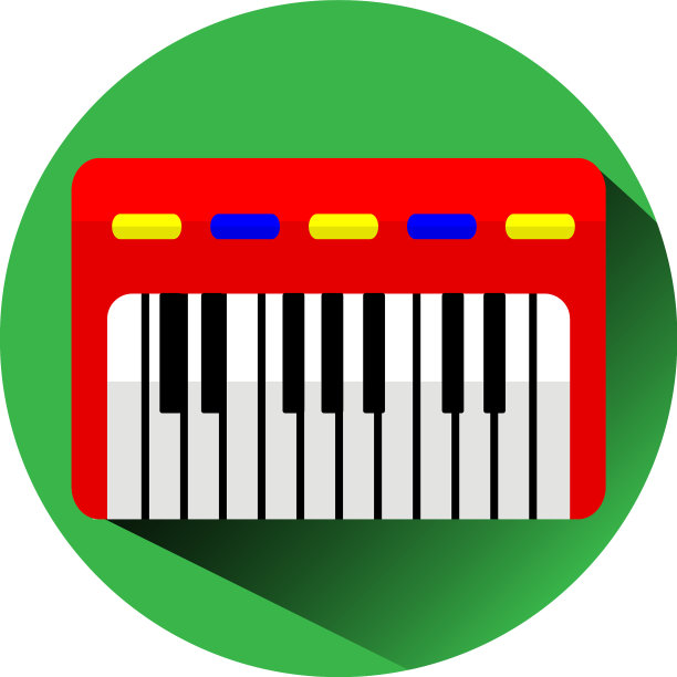 白色背景上的红色钢琴玩具图片下载