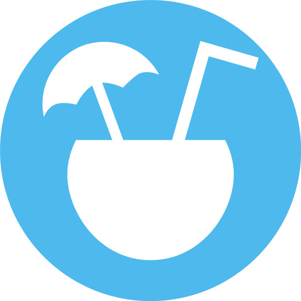 白色背景的椰子旅行鸡尾酒图片下载