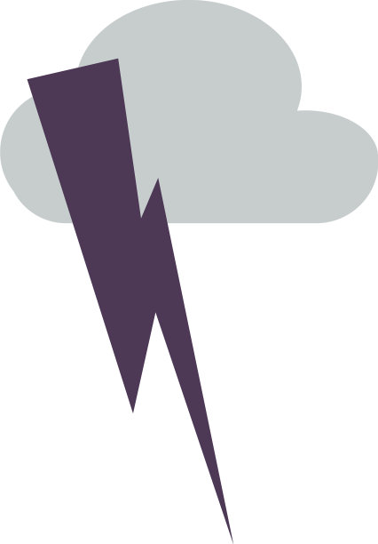 灰色的云加上白色背景的雷声图片下载