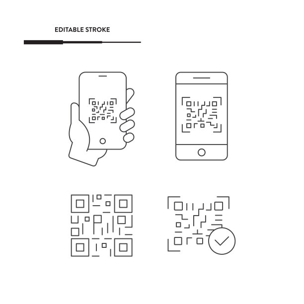 二维码图标集矢量设计。图片下载
