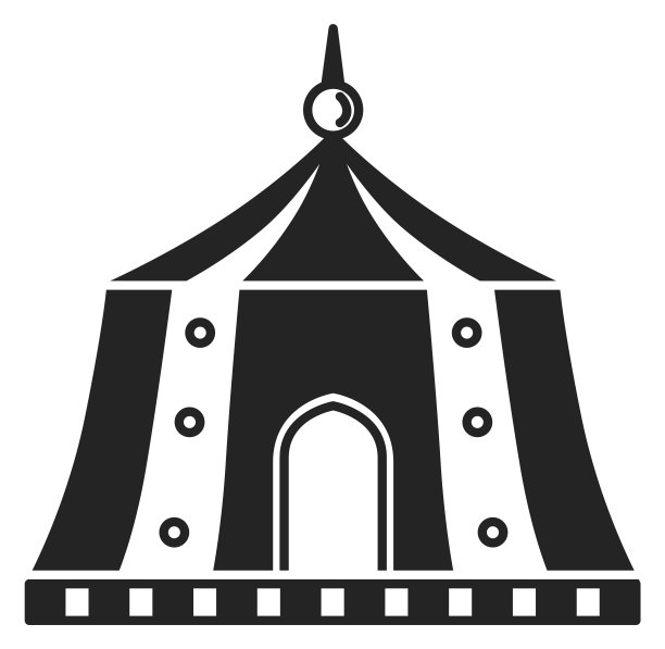 马戏团的黑人偶像。嘉年华表演帐篷标志图片下载