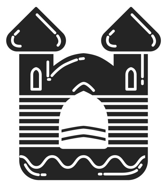 充气城堡图标。充气儿童蹦床图片下载