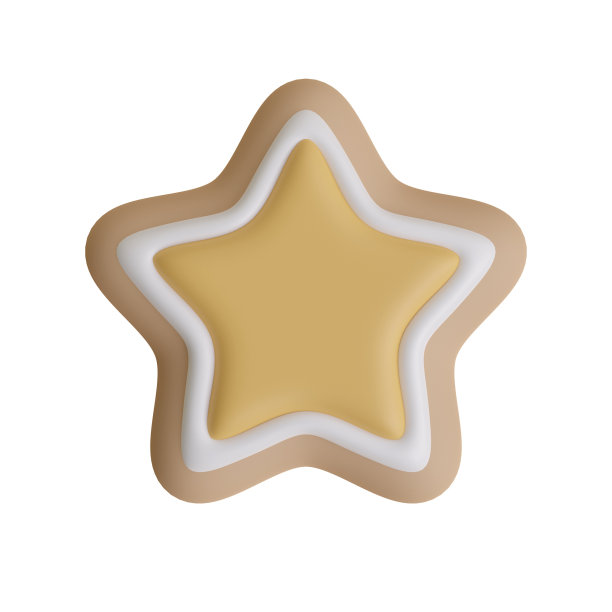 3D渲染星形cookie对象图片下载