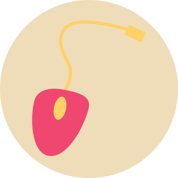 白色背景上的粉色电子鼠标图片下载