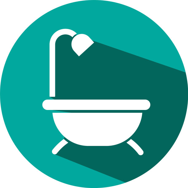 酒店淋浴在白色的背景图片下载