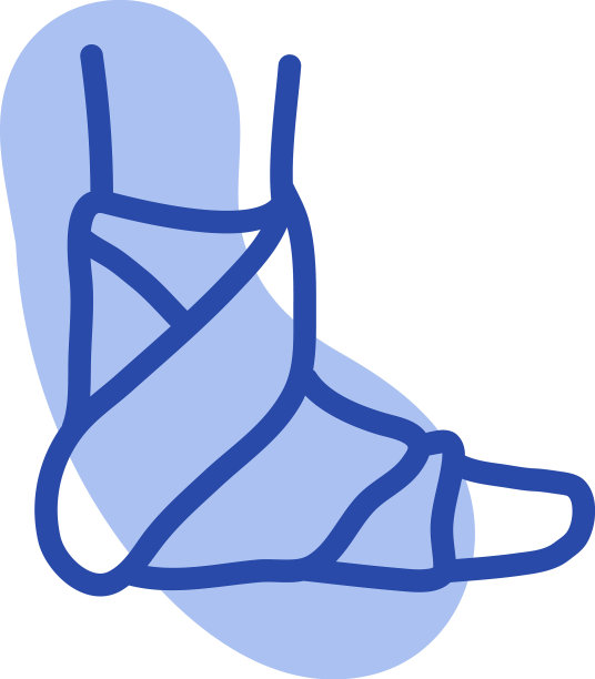 在白色背景上伤了脚图片下载