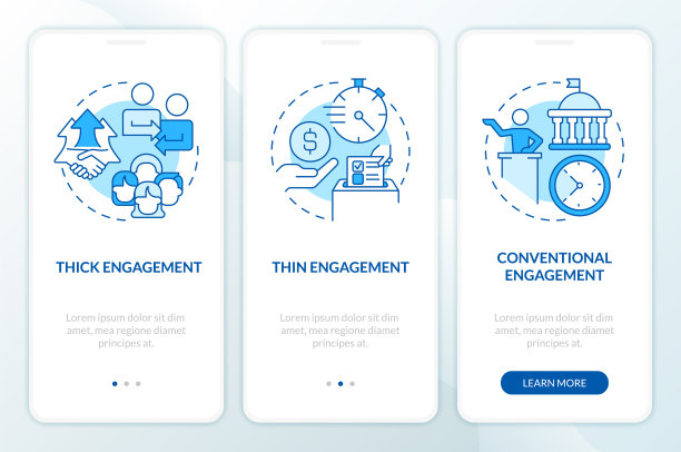 动员社会行动，蓝色登陆手机应用程序屏幕图片下载