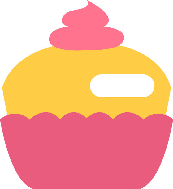 白色蛋糕上的粉黄派对蛋糕图片下载