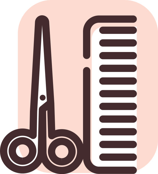 白色背景上的宠物理发师图片下载