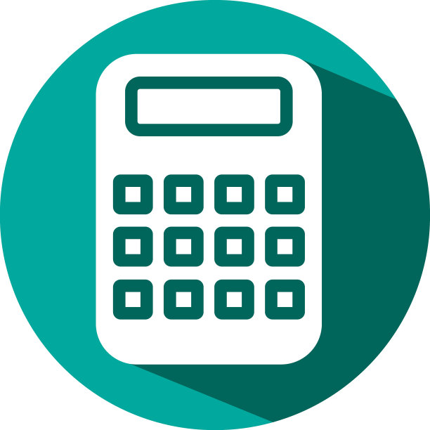 白色背景的文具计算器图片下载