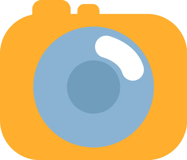 白色背景的黄色相机图片下载