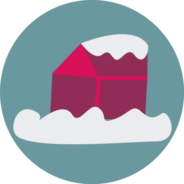 冬天的房子在白色的背景图片下载