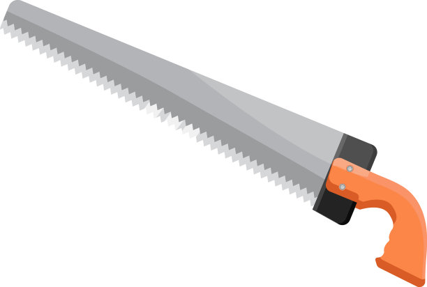 白色背景上的小手锯图片下载