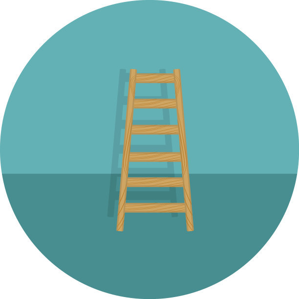 白色背景的木制梯子图片下载