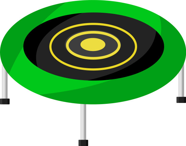 白色背景上的绿色小蹦床图片下载