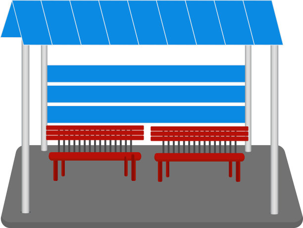 白色背景的公共汽车站图片下载