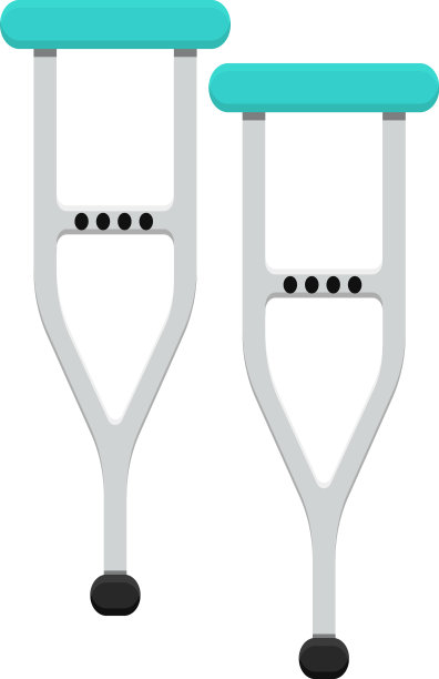 白色背景下的蓝色拐杖图片下载