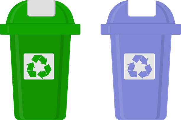 白色背景的垃圾箱图片下载
