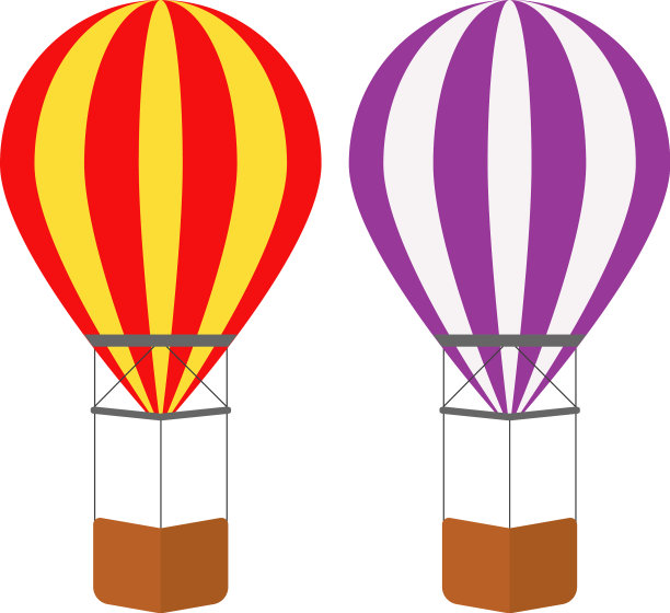 白色背景的热气球图片下载