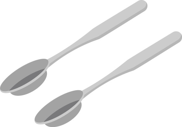 白色背景的金属勺子图片下载