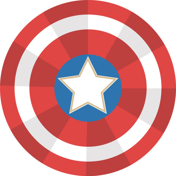 白色背景的美国队长盾牌图片下载