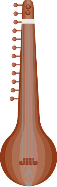 白色背景的锡塔琴图片下载