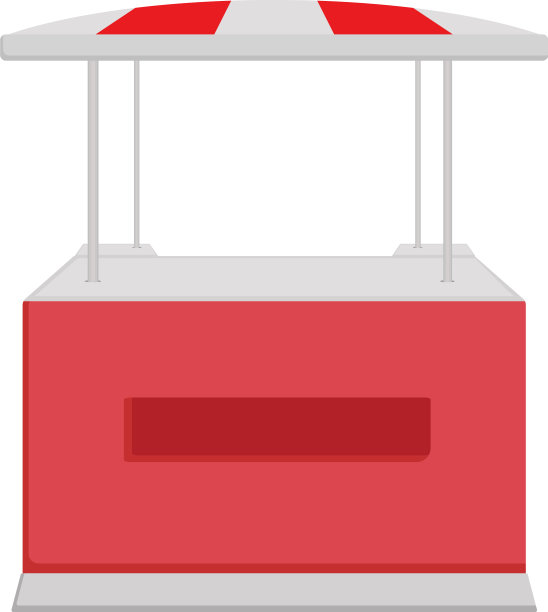 白色背景的小吃摊图片下载