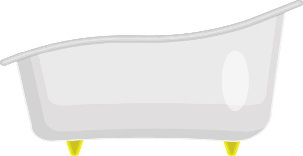 白色背景的瓷浴缸图片下载